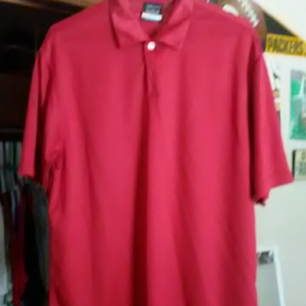 Mens red med nike golf dri fit polo